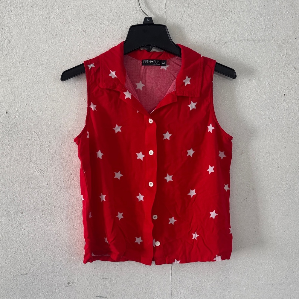 Fifth Sun Red Blouse with White Stars